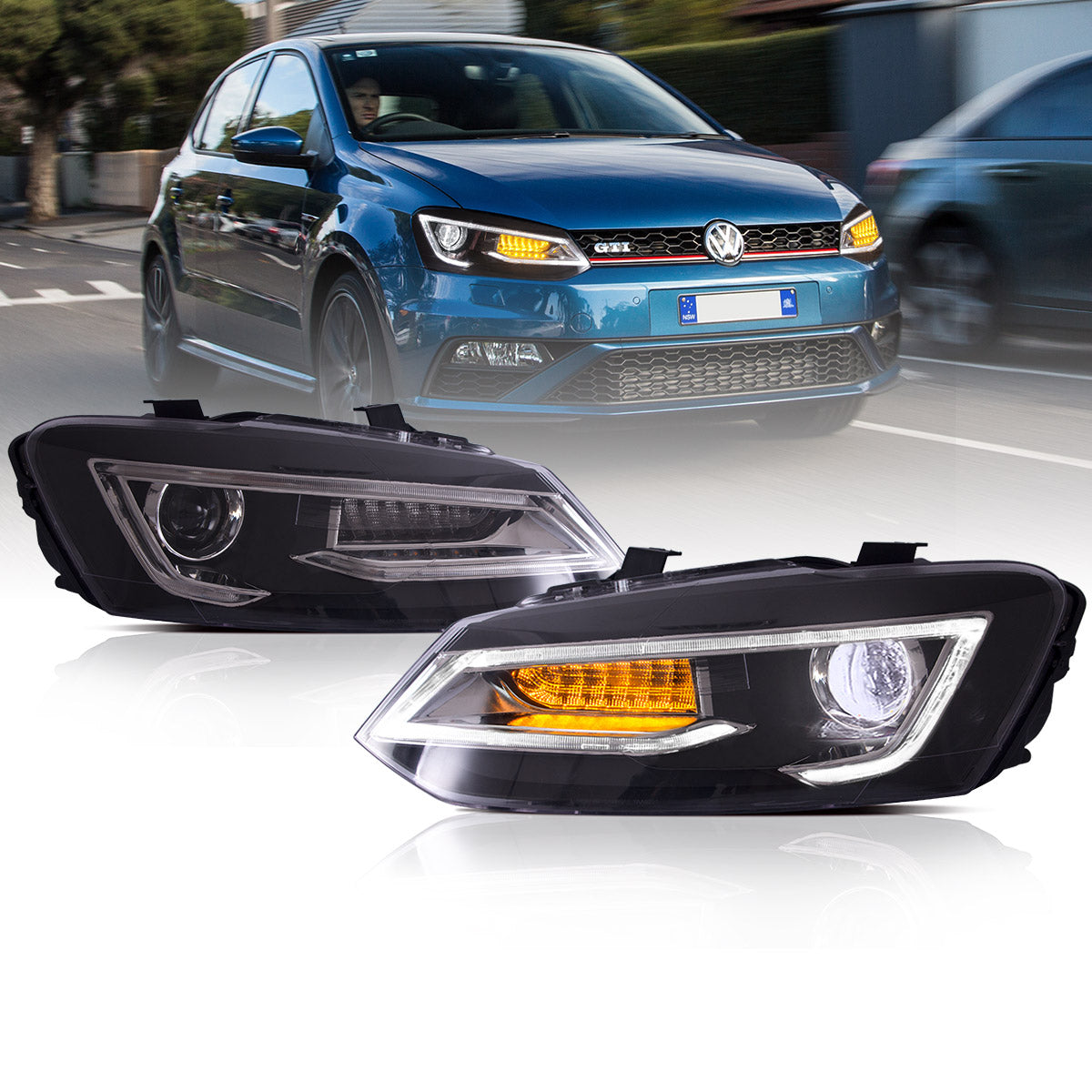 LED Headlights for Volkswagen Polo MK5 2009–2017