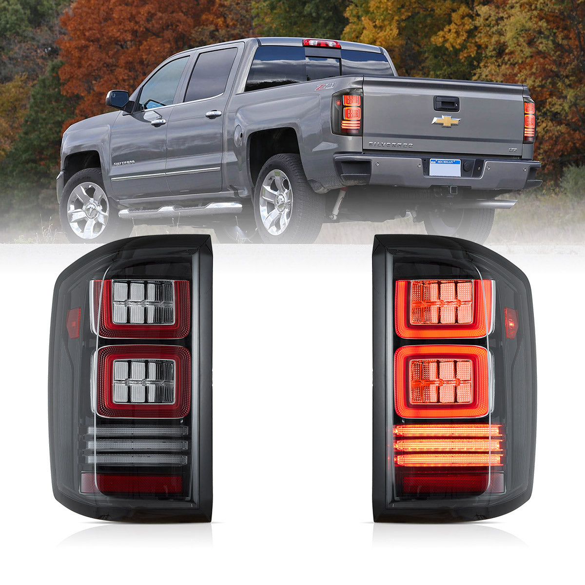 LED Tail Lights for Chevrolet Silverado 1500 2500HD 3500HD 2014–2018