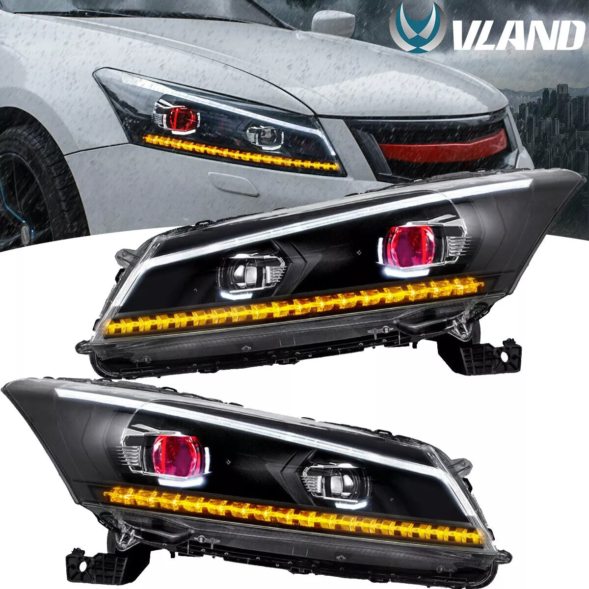HeadLights Demon Eye For Honda Accord 2008-2012