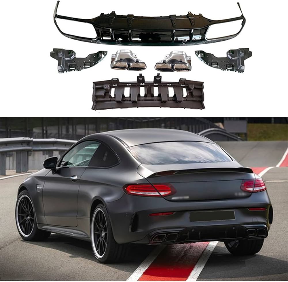 C63s Style Rear Diffuser to suit Mercedes Benz C Class COUPE W205 and C43 (With Exhaust Tips)