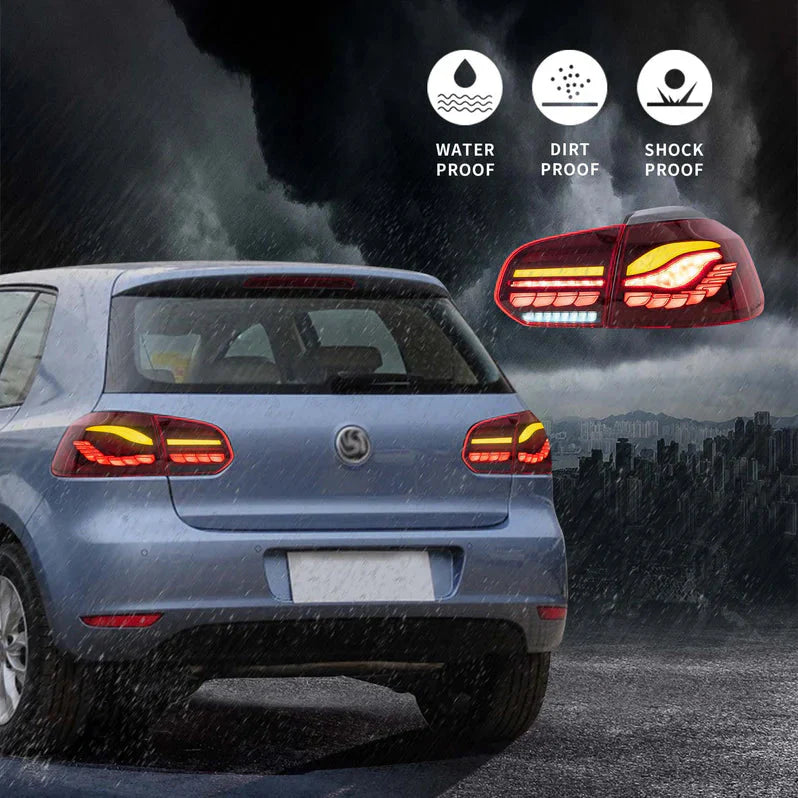 LED Tail Lights for Volkswagen Golf 6 MK6 2009–2014 (GTS Style)