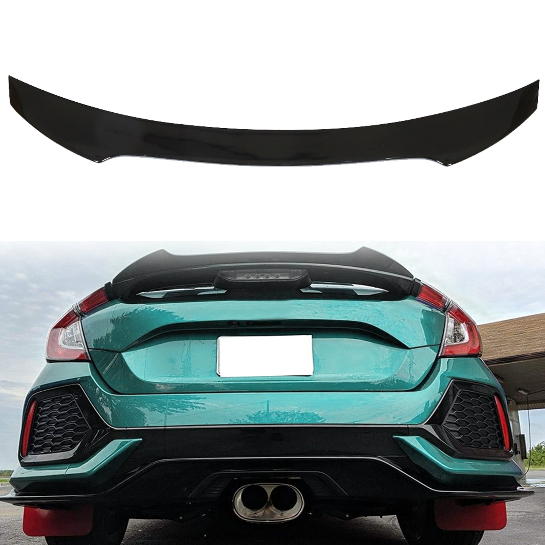 Honda Civic FK Hatchback Mugen Style V1 Boot ABS Spoiler (Gloss Black)