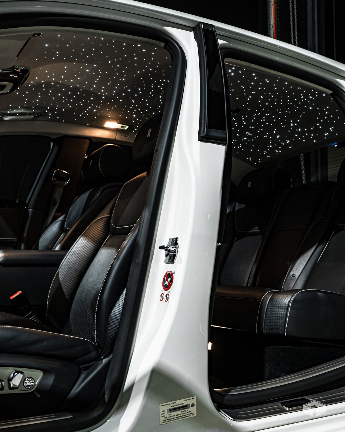 STARLIGHT RGBW twinkling star headliner kit by dubhaus, fibre optic stars installed in a car roof lining