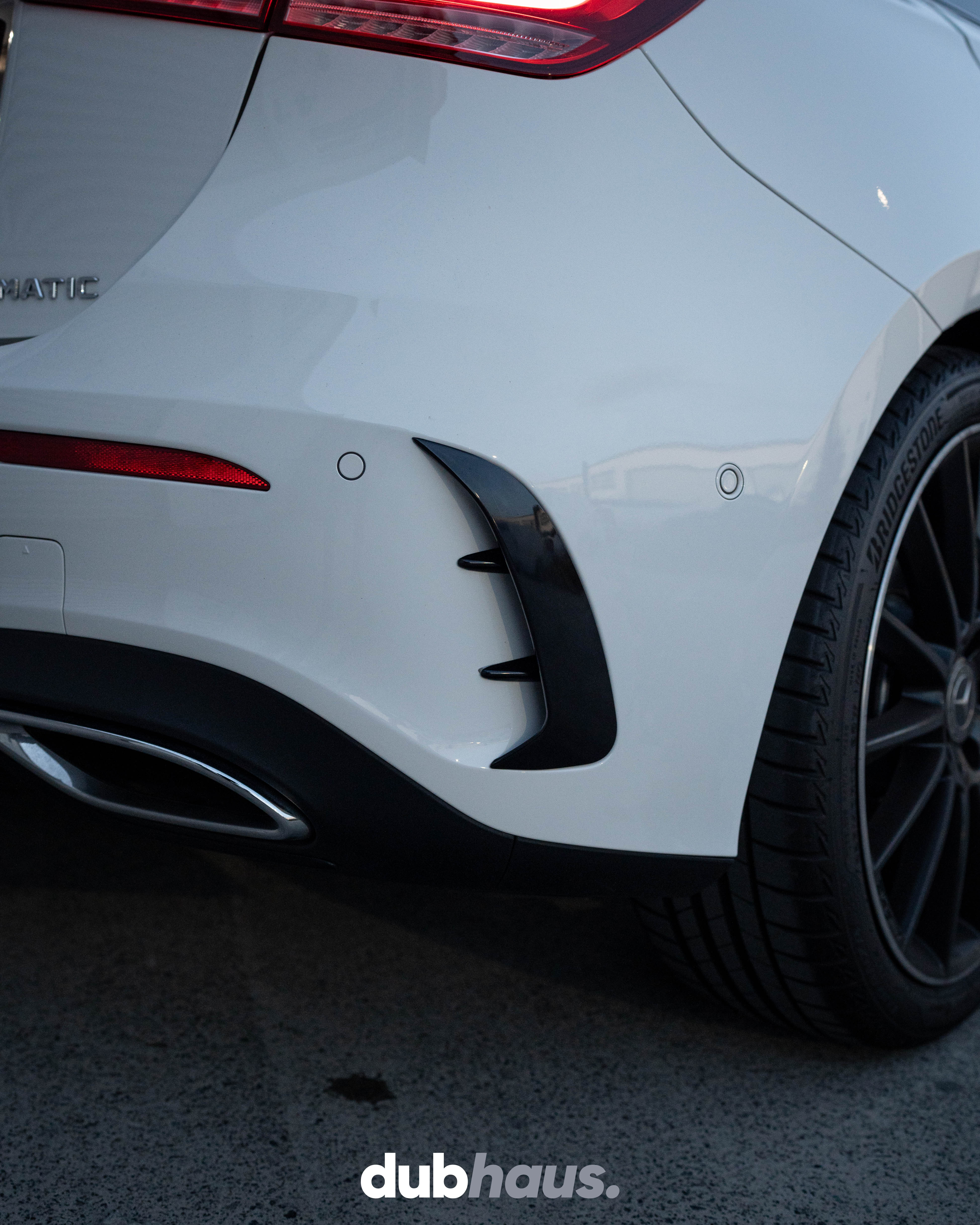 Mercedes Benz A Class W177 AMG Style ABS Rear Bumper Vents (Gloss Black)