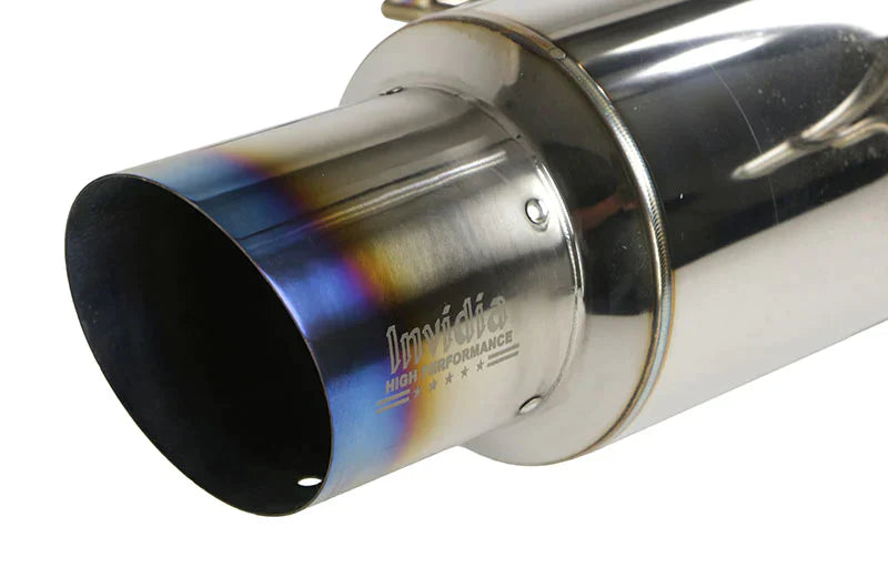 Invidia N1 Turbo Back Exhaust Resonated w/Catless Down Pipe, Ti Tip (WRX/STI GD 01-07)