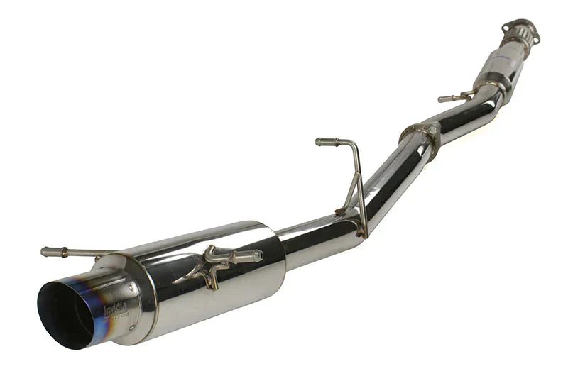 Invidia N1 Turbo Back Exhaust Resonated w/Catless Down Pipe, Ti Tip (WRX/STI GD 01-07)