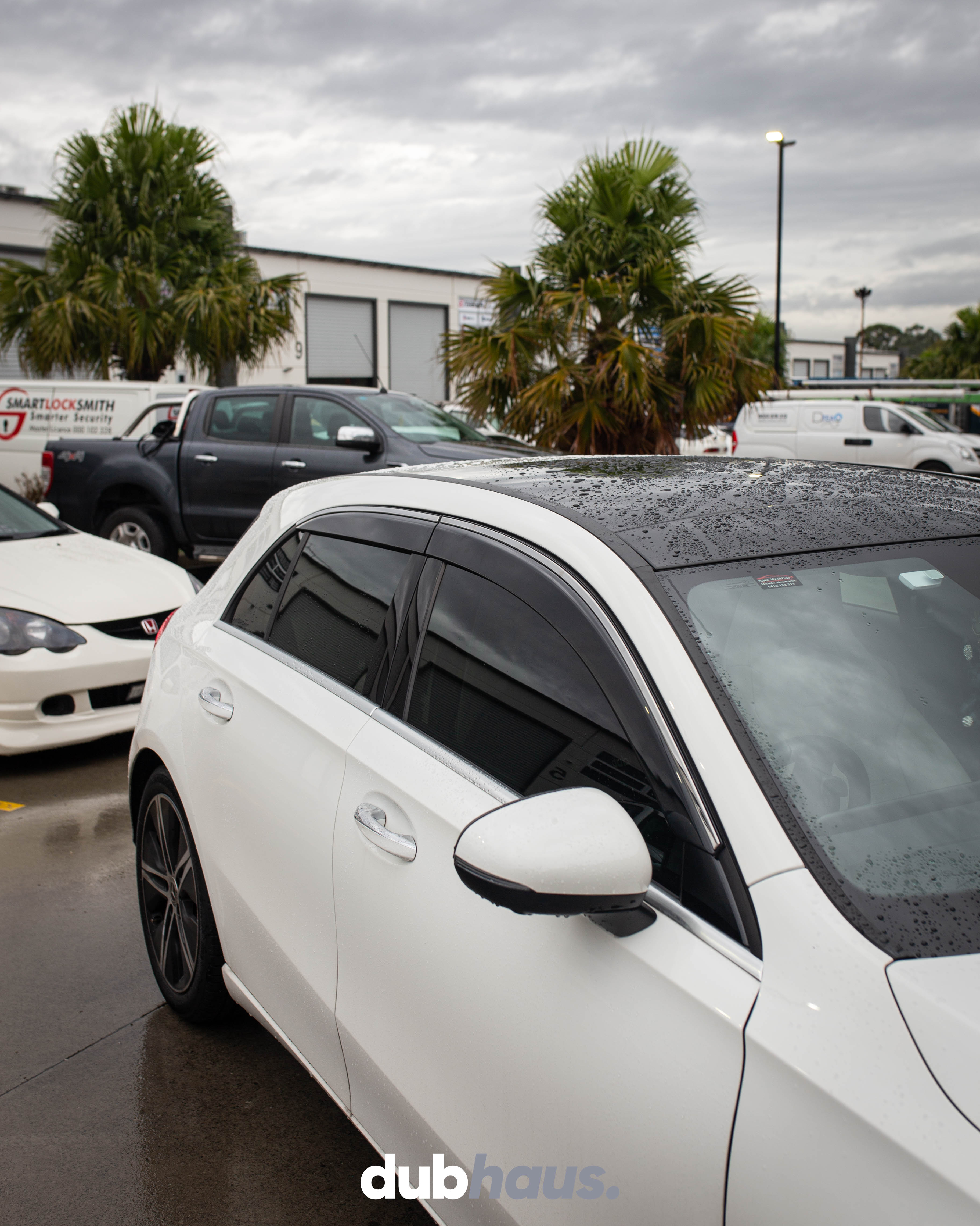 Weather Shield / Window Visor for Mercedes A-CLASS (Hatch Back) W177 2018+ (Stainless Trim)