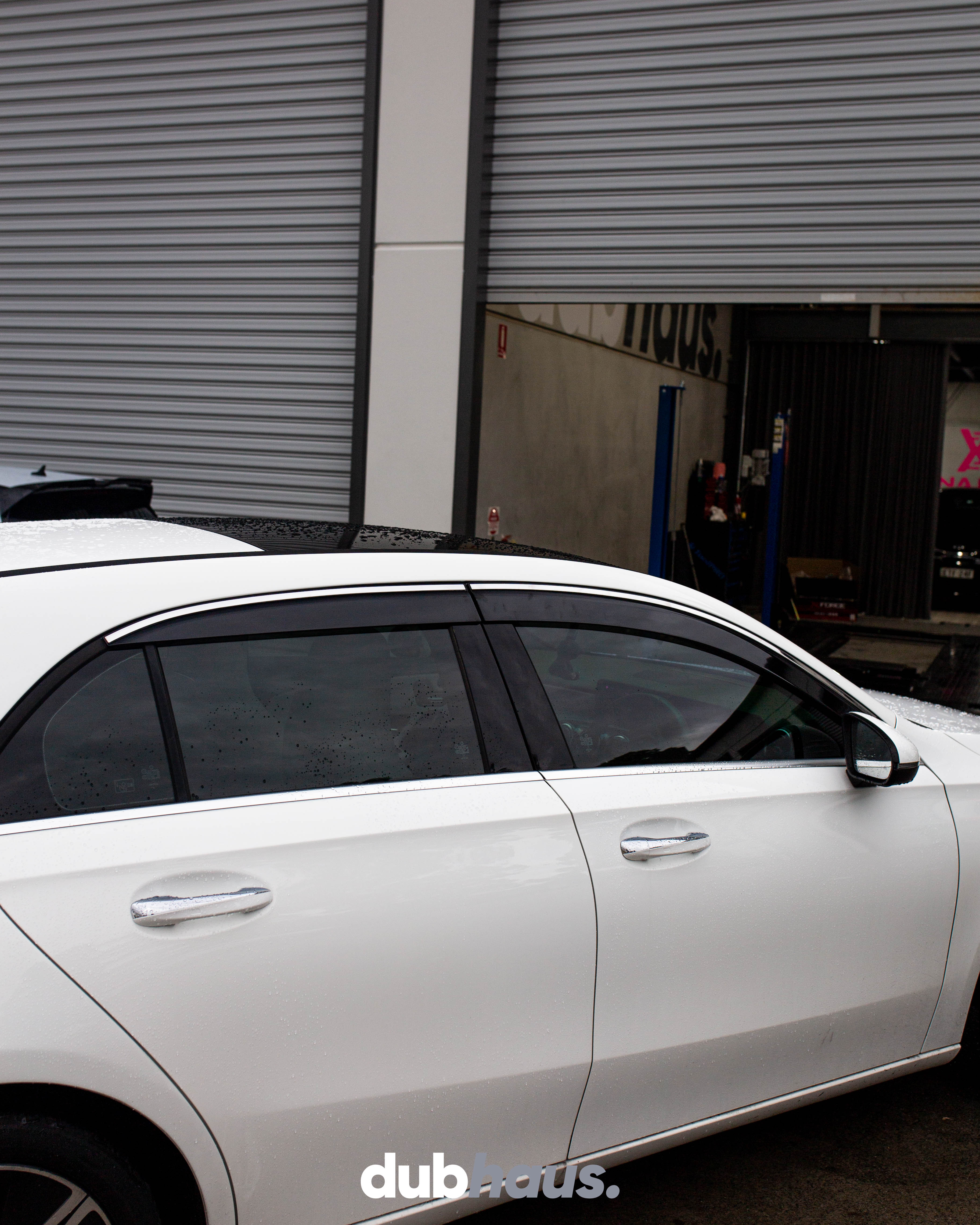 Weather Shield / Window Visor for Mercedes A-CLASS (Hatch Back) W177 2018+ (Stainless Trim)