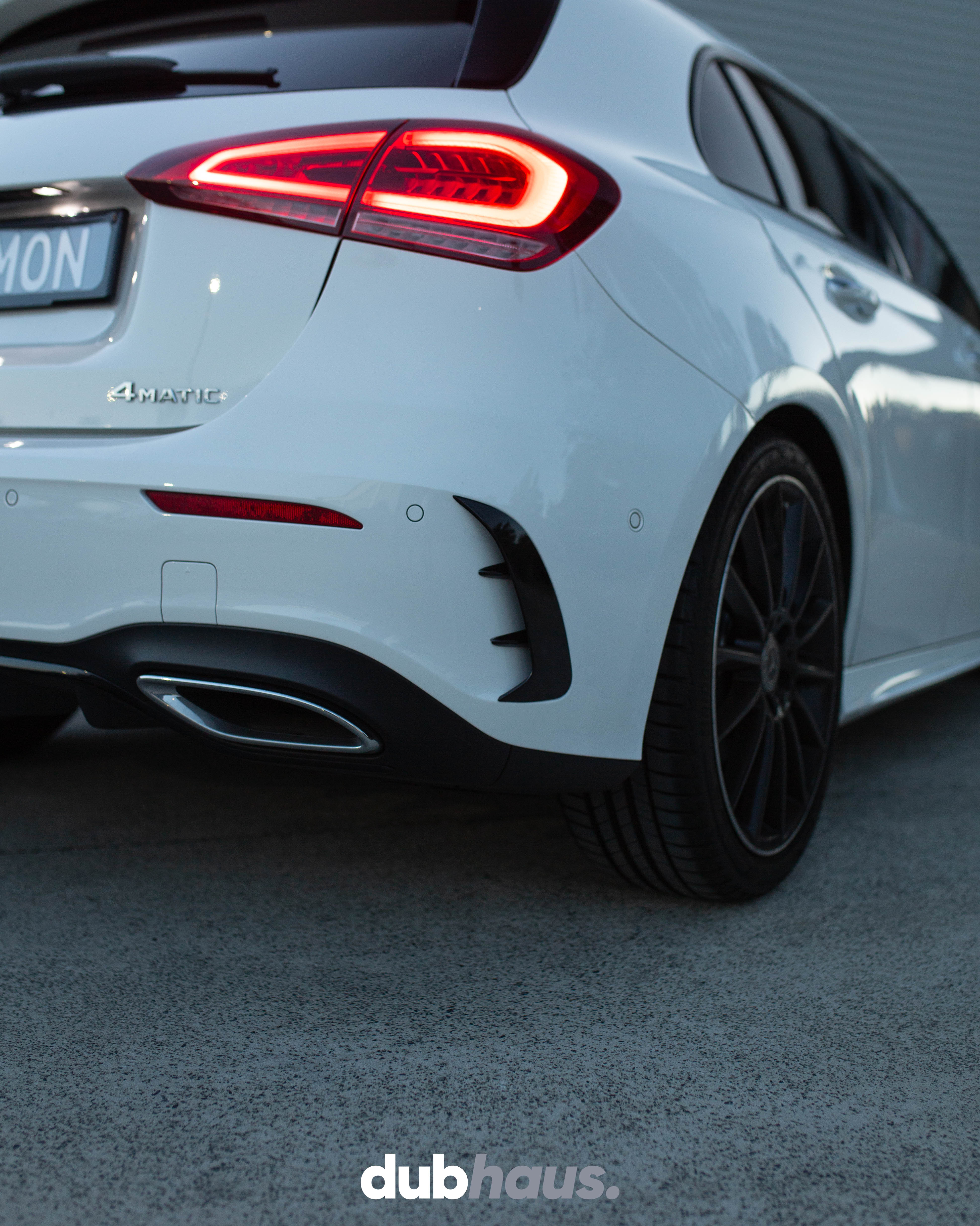 Mercedes Benz A Class W177 AMG Style ABS Rear Bumper Vents (Gloss Black)