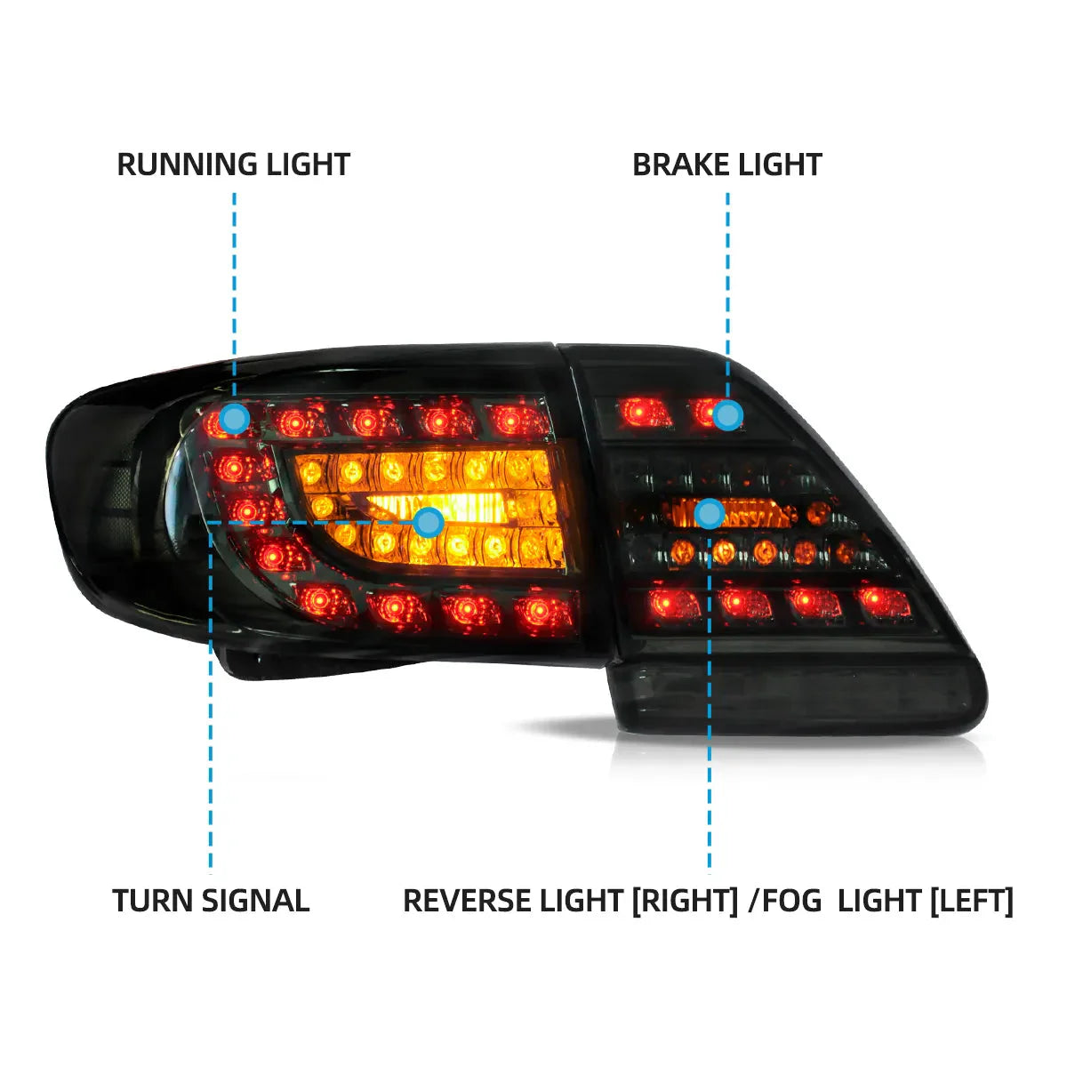 LED Tail Lights for Toyota Corolla 2011–2013
