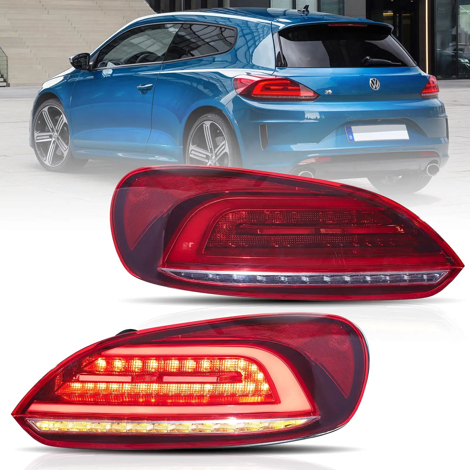 Red Tail Lights For 2009-2014 Volkswagen Scirocco MK3
