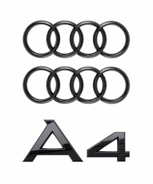 Audi A4 Badge Set (1x Rear Badge, 2x Audi Rings)