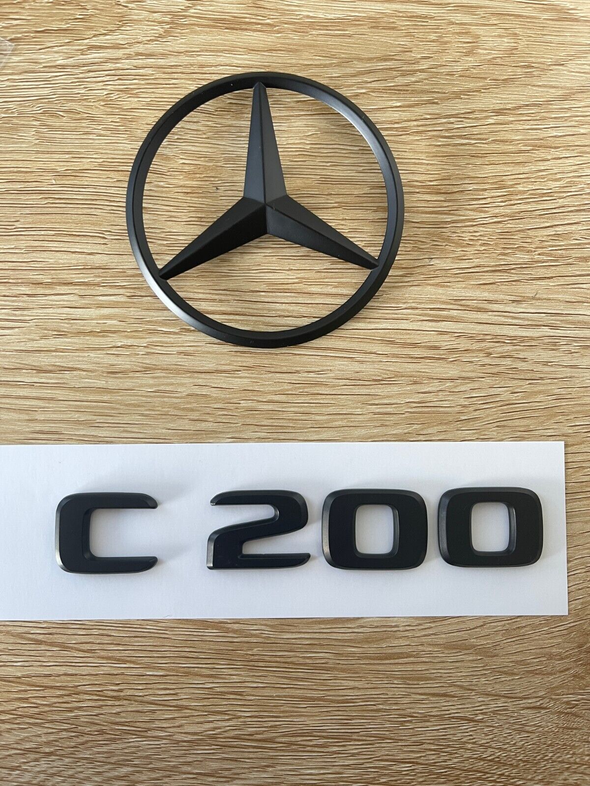 Mercedes C Class C200 Gloss Black Badges