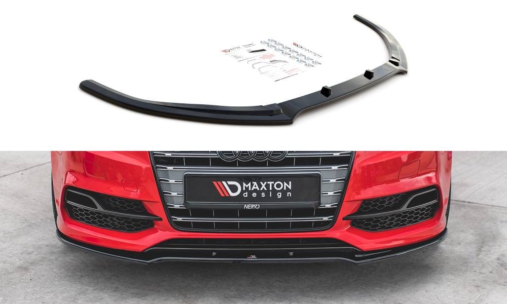 Maxton Design Front Splitter Audi S3 8V / A3 8V Sline (Sedan, Cabrio) Front Lip V2