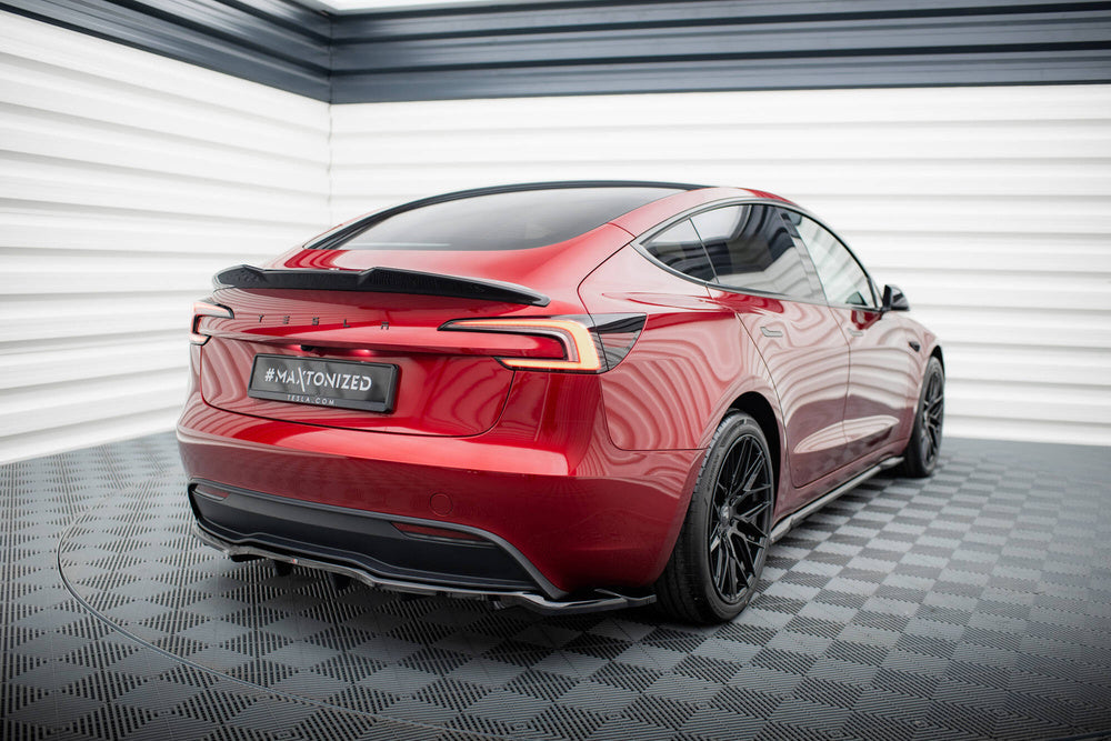 Maxton Design Rear Splitter (with vertical bars) V.1 Tesla Model 3 Project Highland (Facelift)