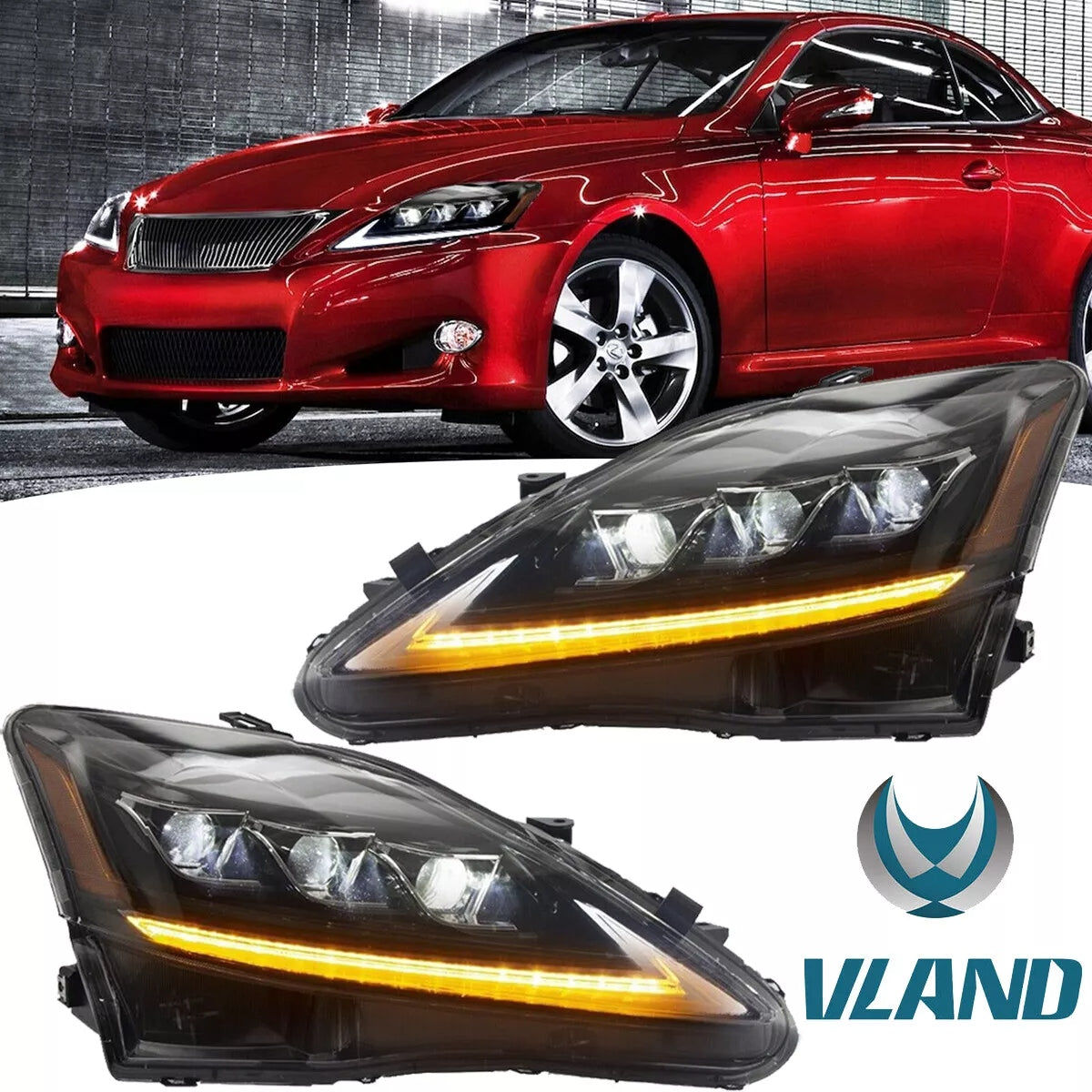 Headlights For 2006-2012 Lexus IS250/350 IS F