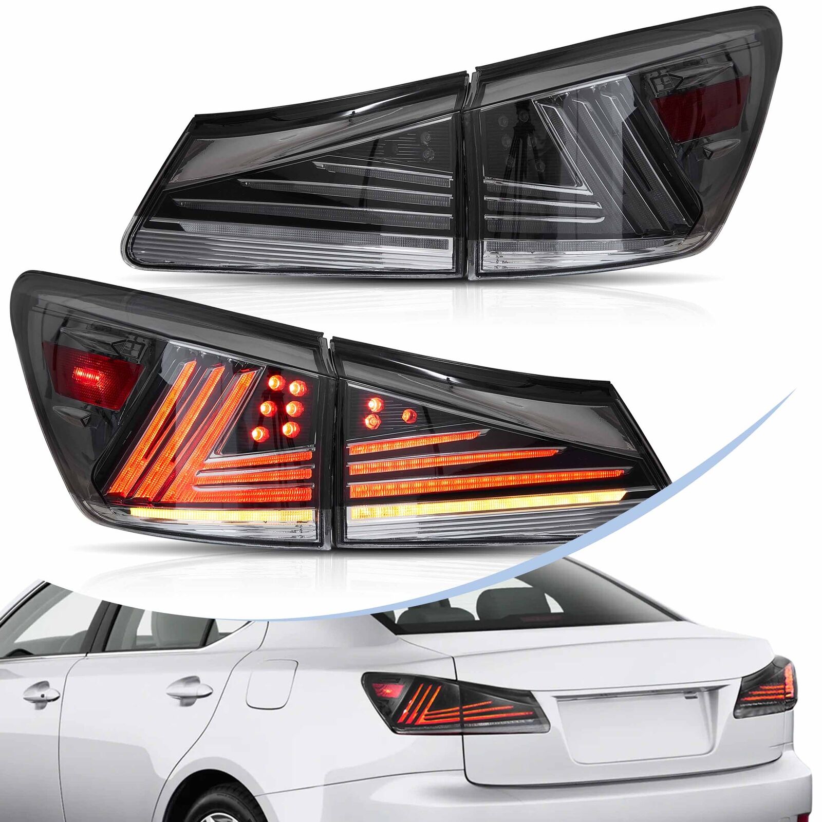 LED Tail Lights For 2006-2013 Lexus IS250/IS350/ISF W/Sequential