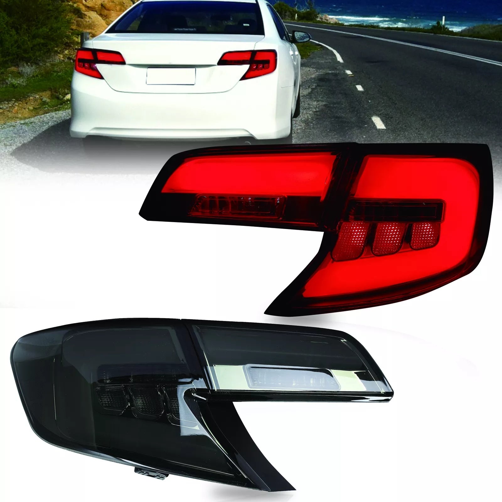 Tail Lights Pair LED For Toyota Camry 2012-2014