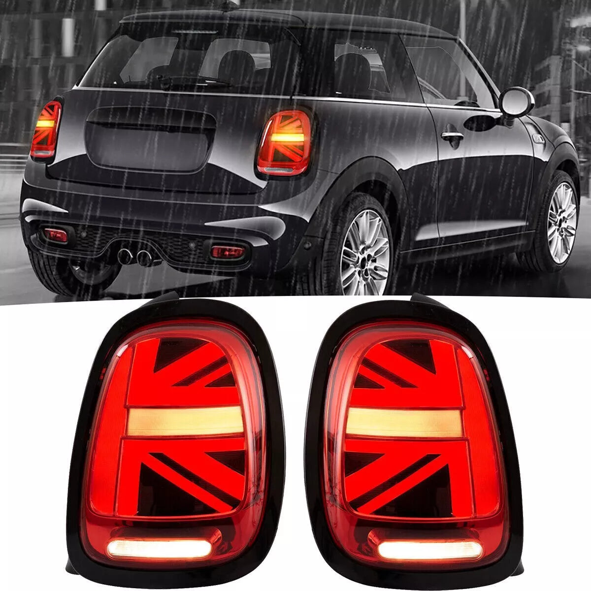 Red Tail Lights For 2014-2019 Mini Cooper F55/56/57 Black casing