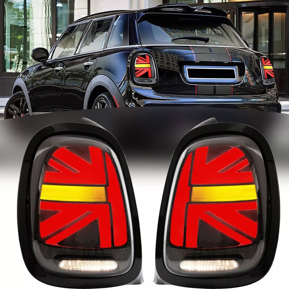 Smoked Tail Lights For Mini Cooper F55 F56 F57 2014-2019 Black casing
