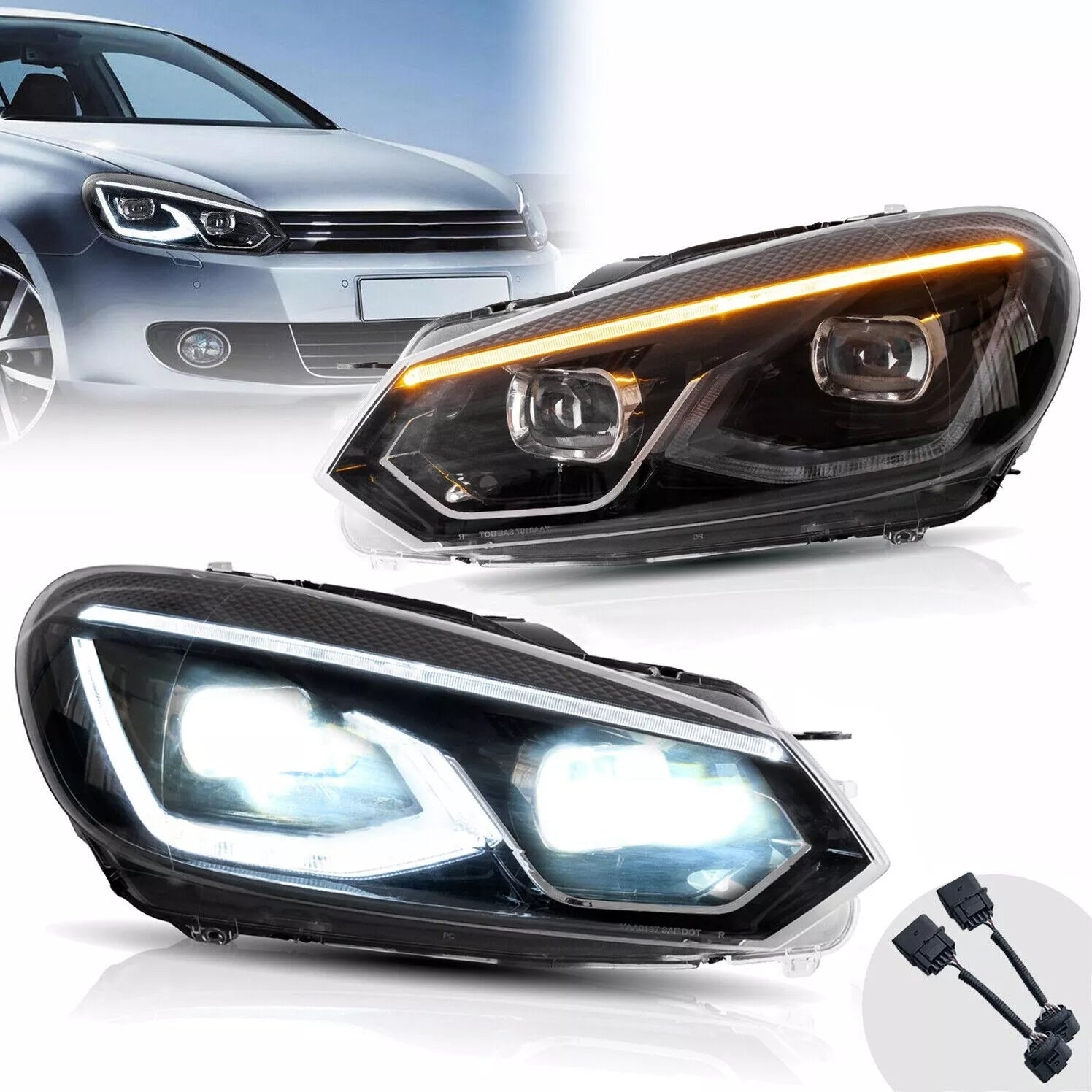 Headlights For 2008-2013 Volkswagen Golf 6