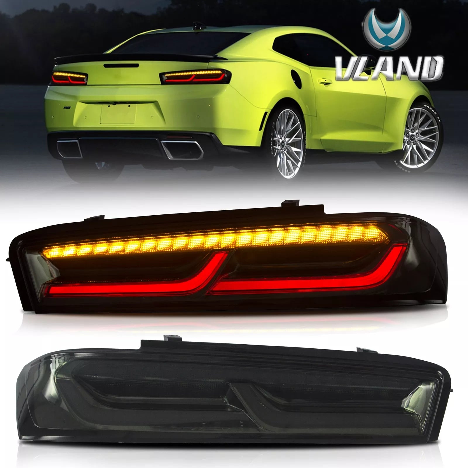 Smoked Tail Lights For 2016 - 2018 Chevrolet Chevy Camaro