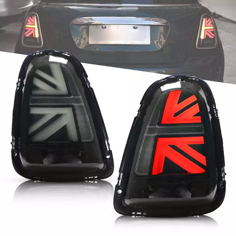 Clear Tail Lights For 2007-15 Mini Cooper R56 R57 R58 R59 w/Sequential