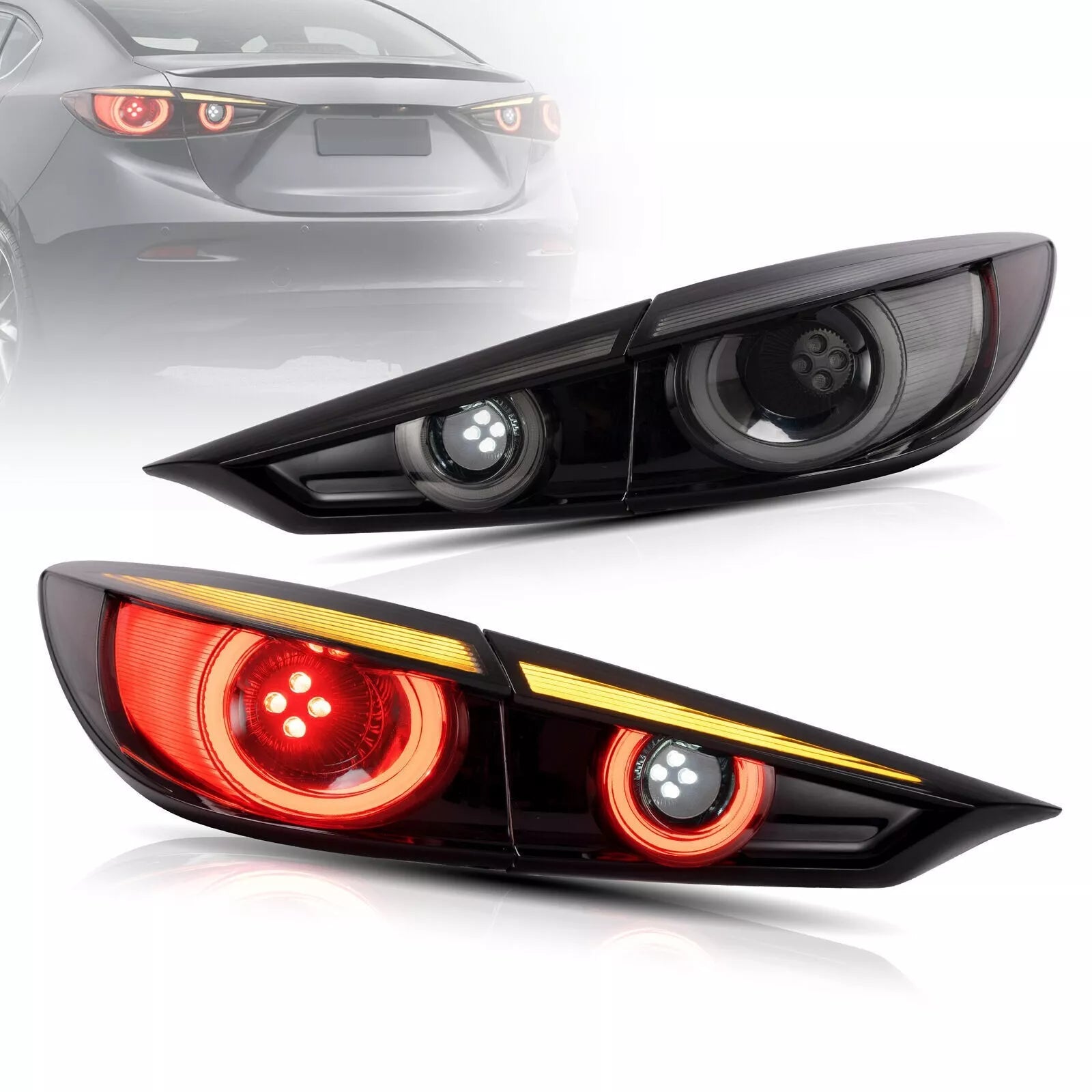 Smoked TailLights For 2014-2018 Mazda 3 sedan