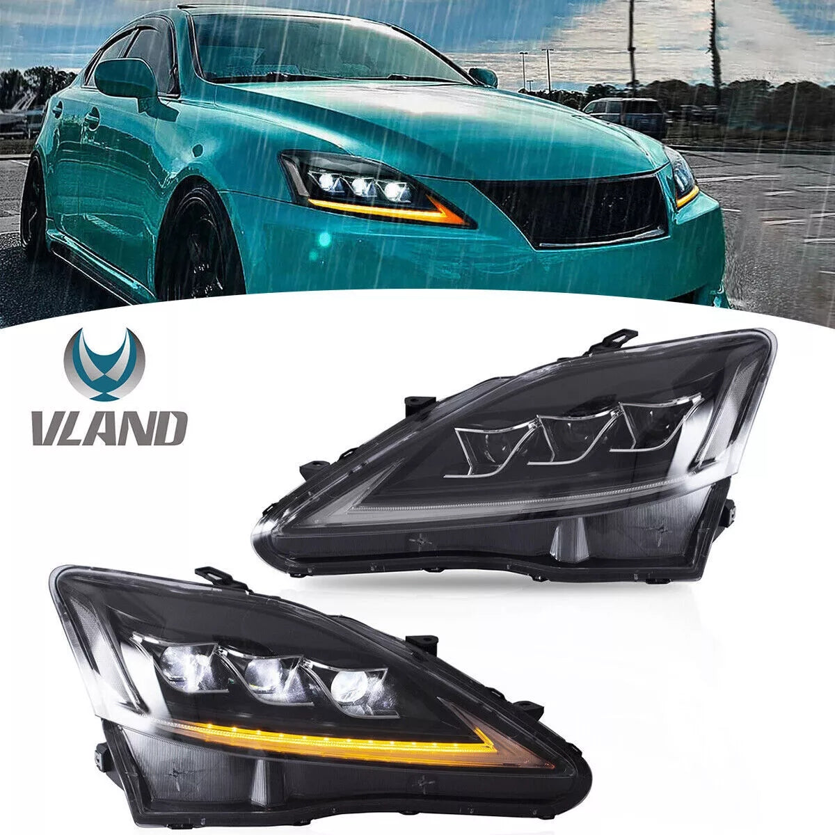 Headlights For 2006-2012 Lexus IS250/350 IS F