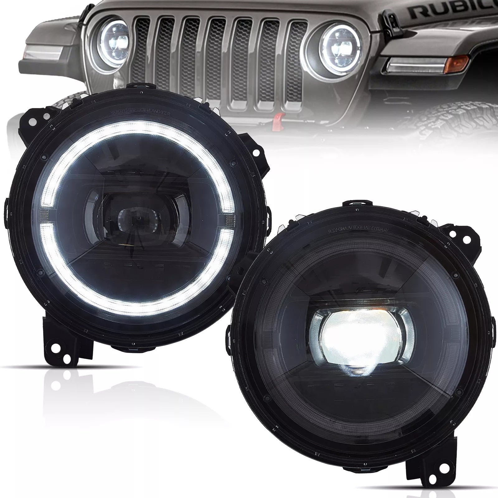 Headlights For 2018-2023 Jeep Wrangler JL JLU JT Rubicon Front Lamp