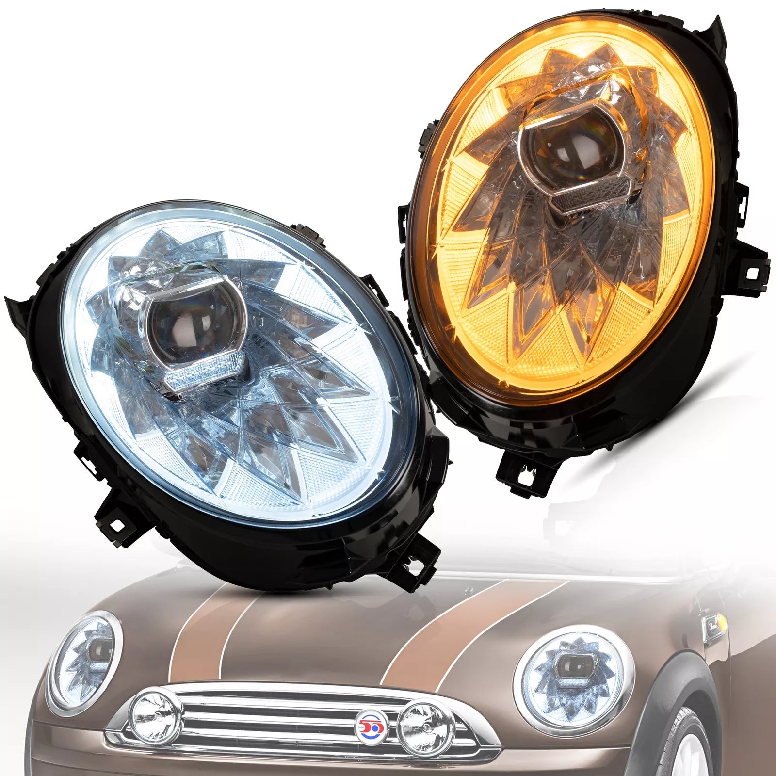 Headlights For 2014-2018 BMW Mini Cooper F56 W/Sequential Signal