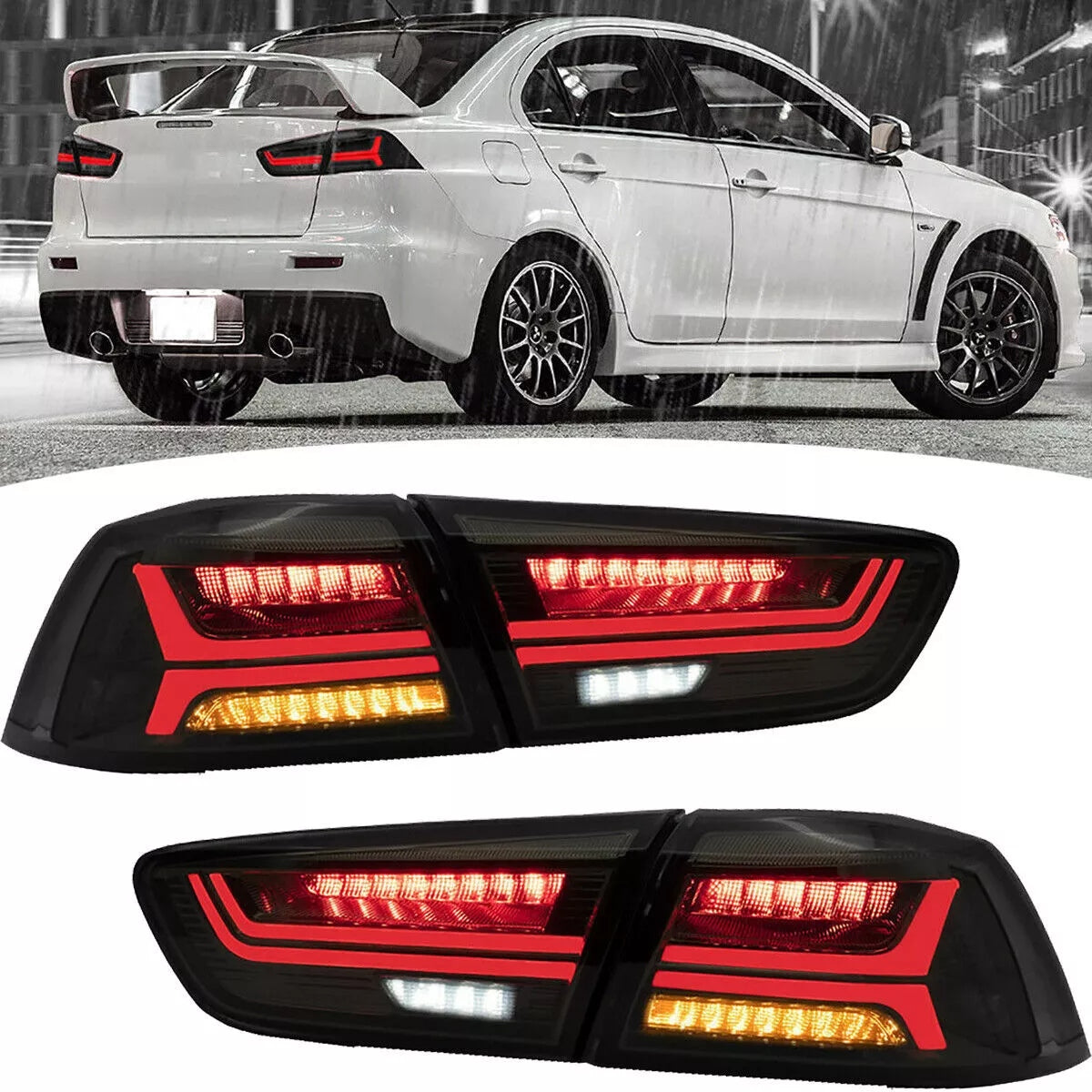 Smoked Tail Lights For 2008-2020 Mitsubishi Lancer