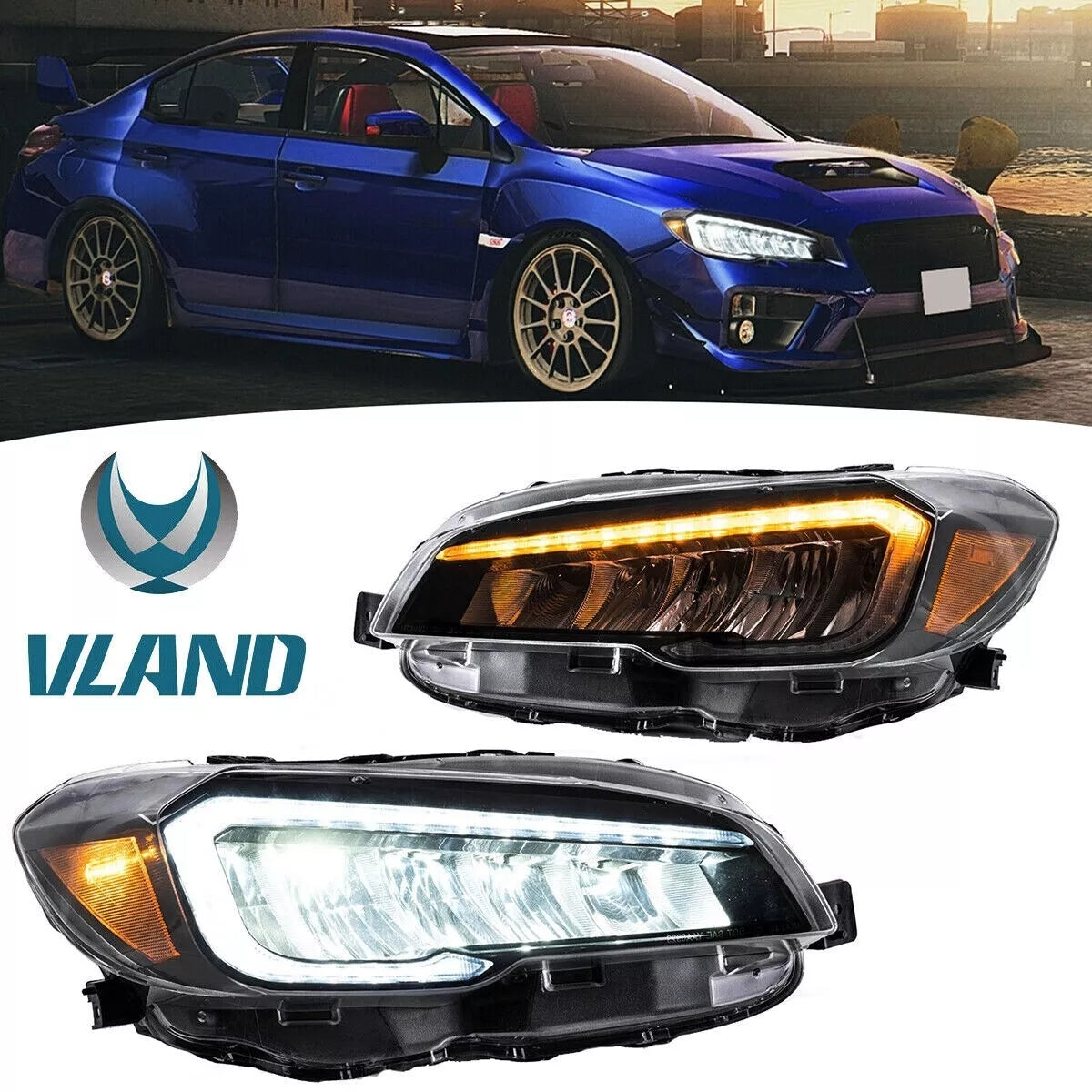 Headlights For Subaru WRX DRL 2015-21