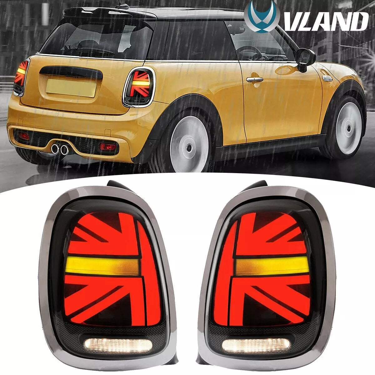 Smoked TailLights For 2014-22 Mini Cooper F55 F56 F57 Silver casing