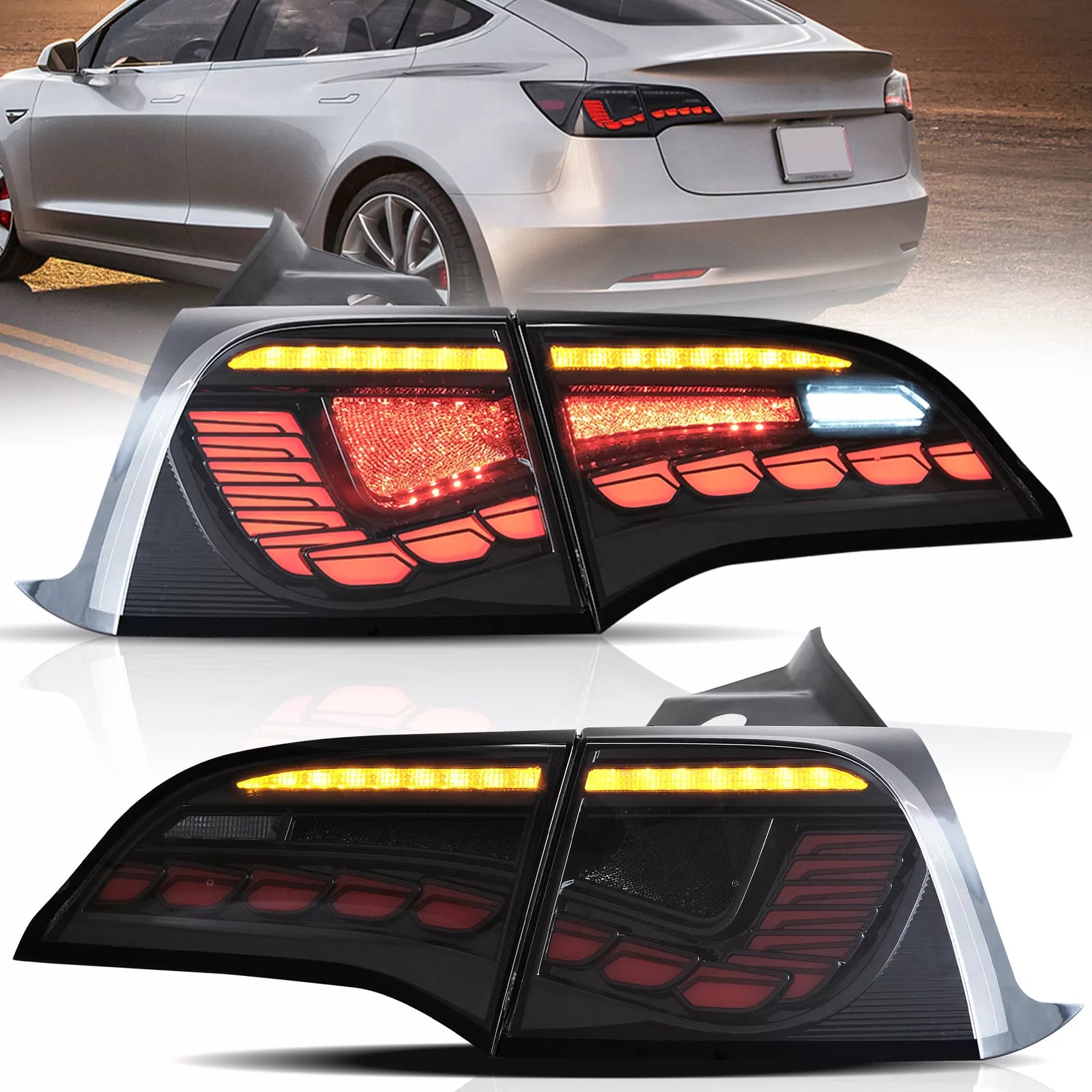 Tail Clear Lights For 2017-2022 Tesla Model 3 /Y W