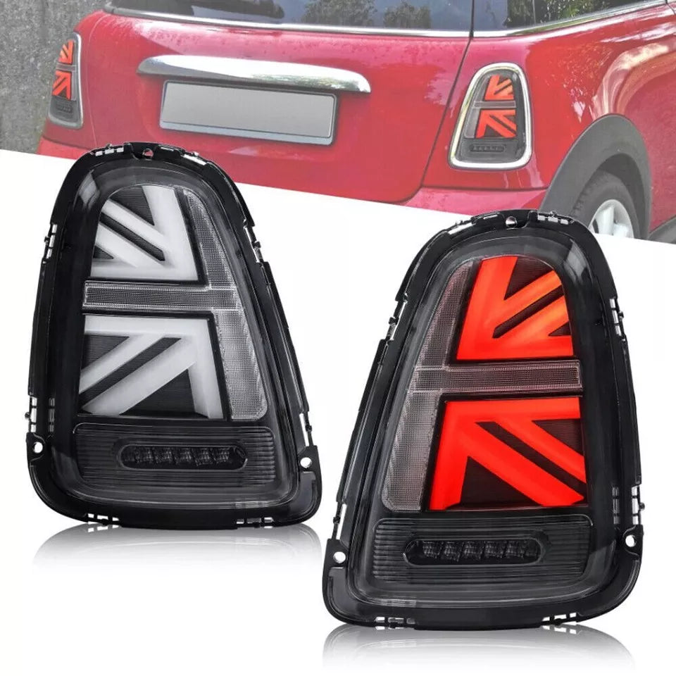 Clear Tail Lights For 2007-15 Mini Cooper R56 R57 R58 R59 w/Sequential