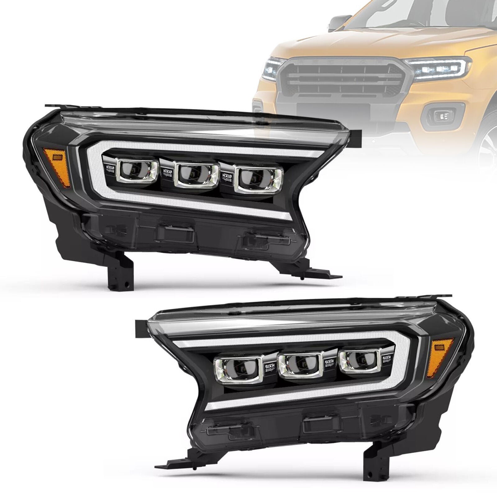 Relector Headlights For 2015-2021 Ford Ranger