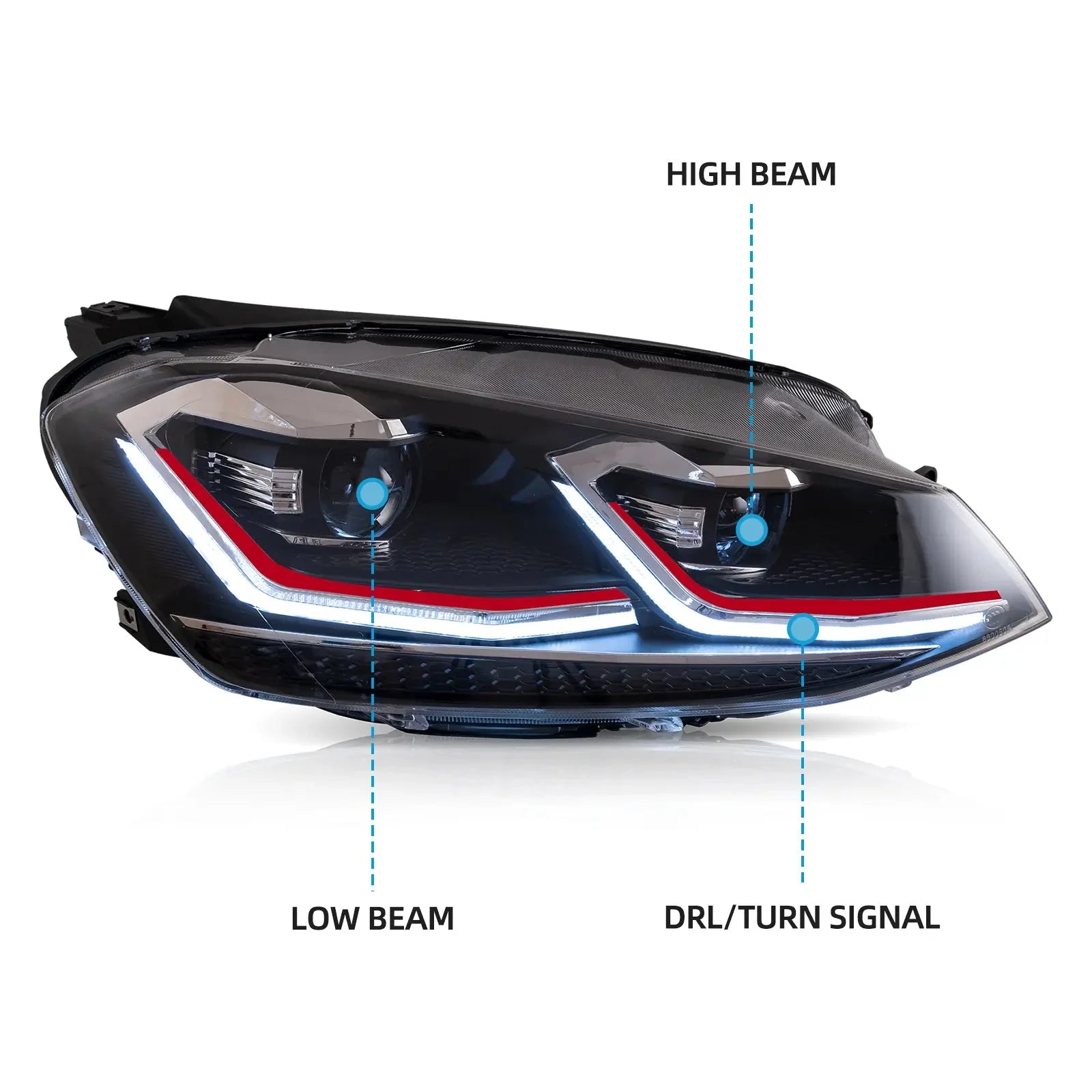 Headlights for Golf MK7.5 Halogen Models 2018–2021