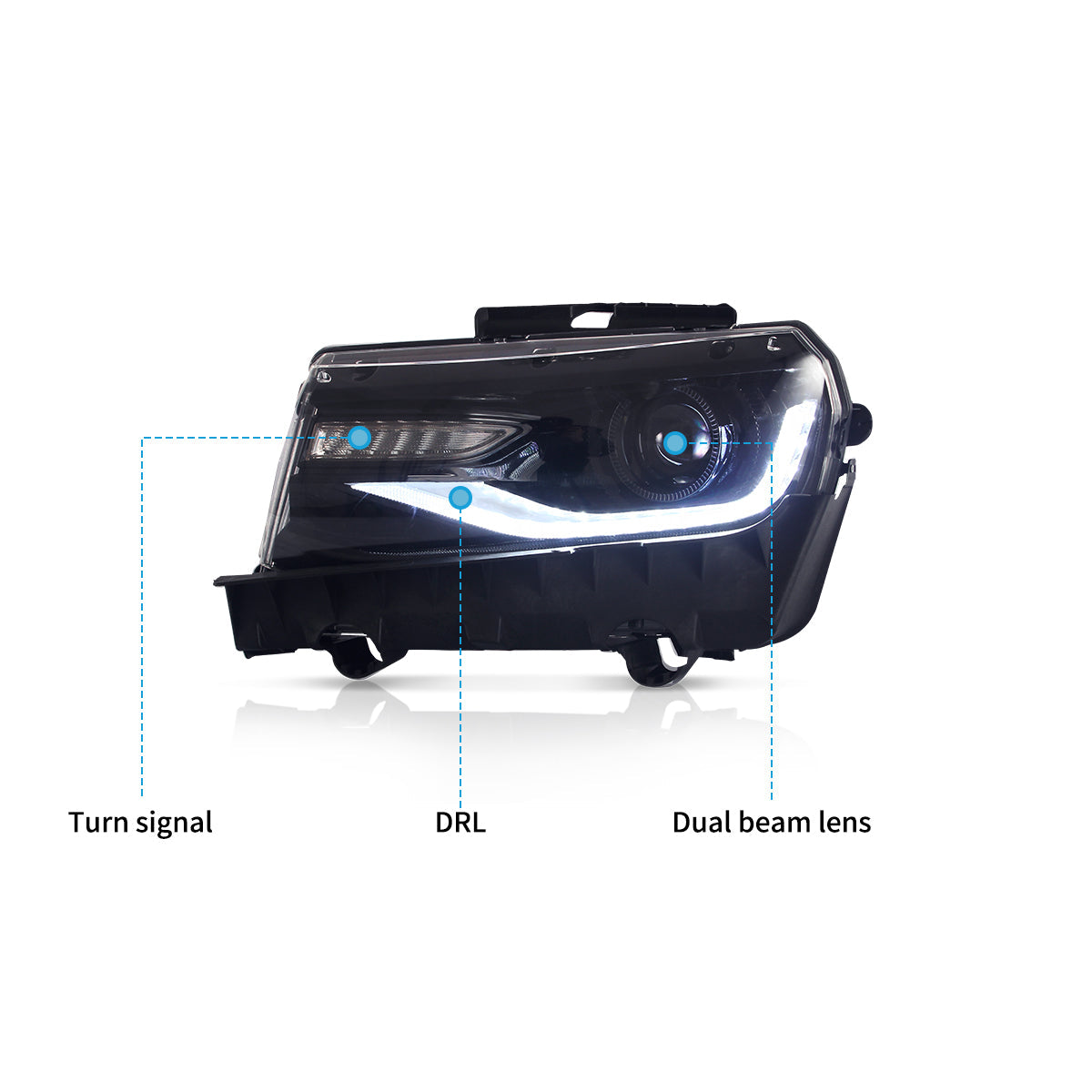 RGB style LED Headlights for Chevrolet Camaro 2014 2015