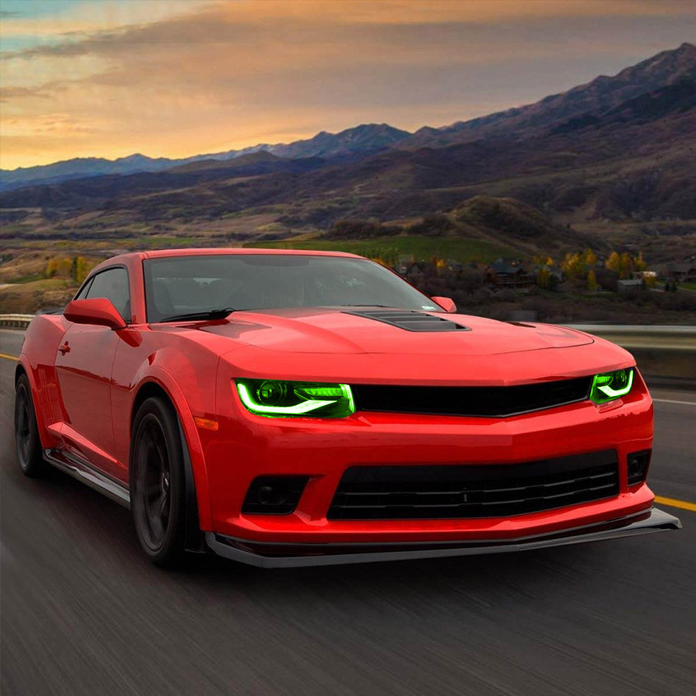 RGB style LED Headlights for Chevrolet Camaro 2014 2015