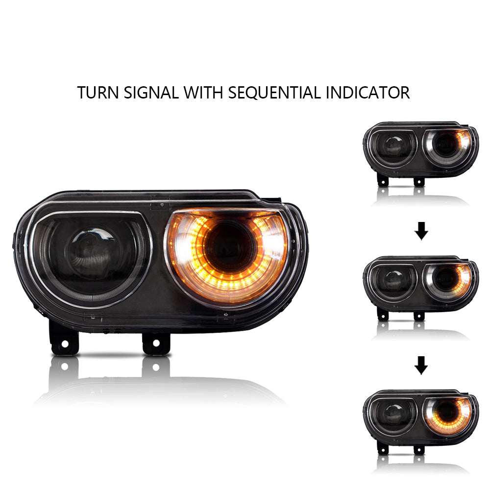 LED Headlights RGB Style for Dodge Challenger 2008–2014