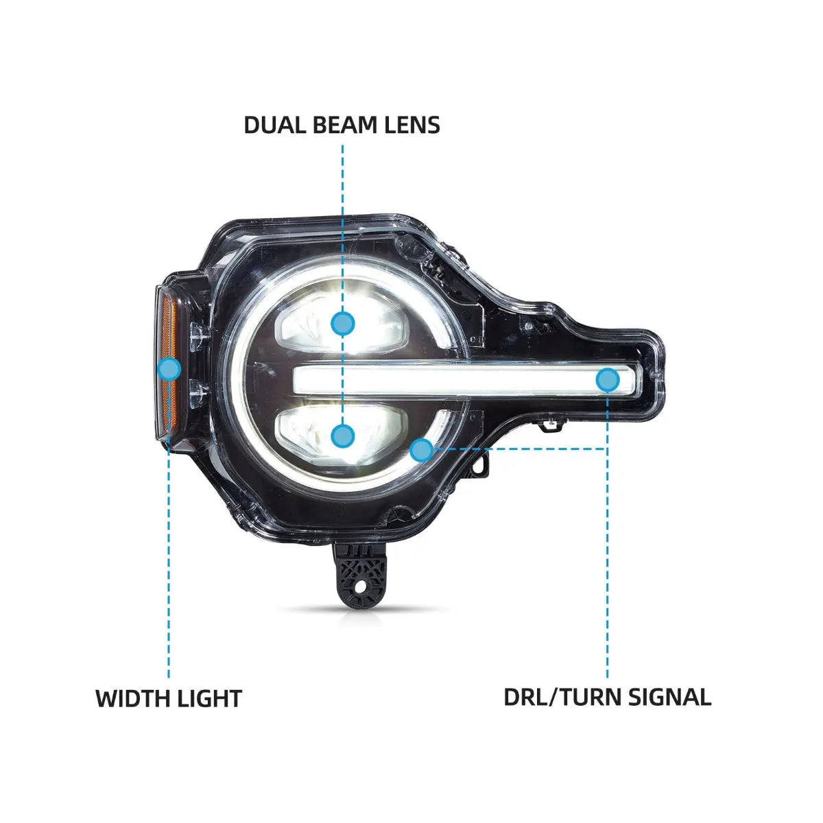 RGB LED Projector Headlights for Ford Bronco 2021–2024