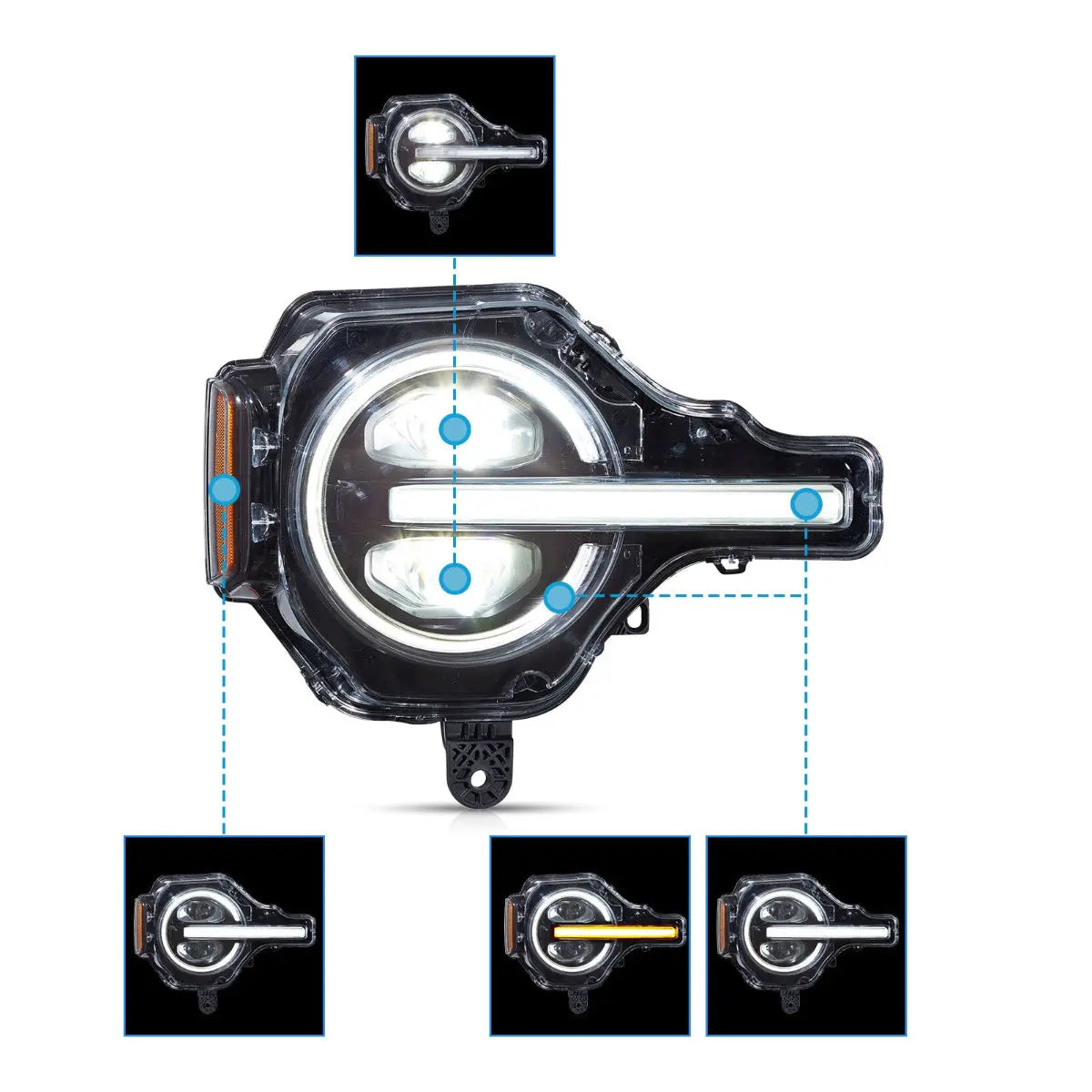 RGB LED Projector Headlights for Ford Bronco 2021–2024