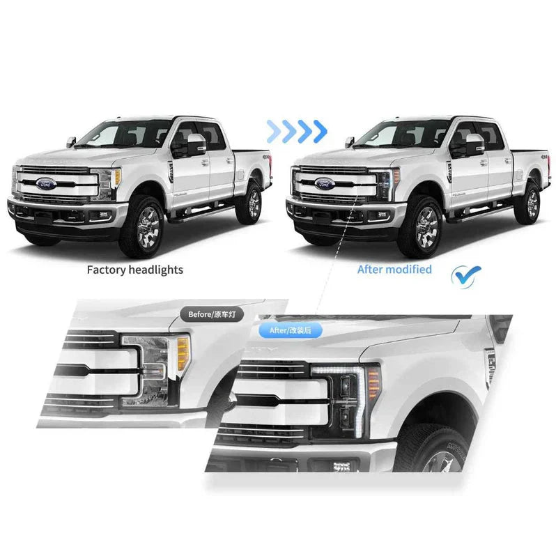 LED Headlights for Ford F250 F350 F450 F550 2017–2019