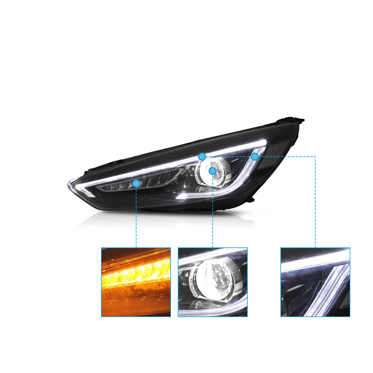LED Headlights for Ford Focus Mk III Facelift (mk 3.5) 2015–2019