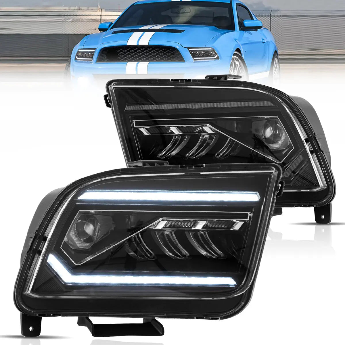 LED Dual Beam Headlights for Ford Mustang 2005–2009