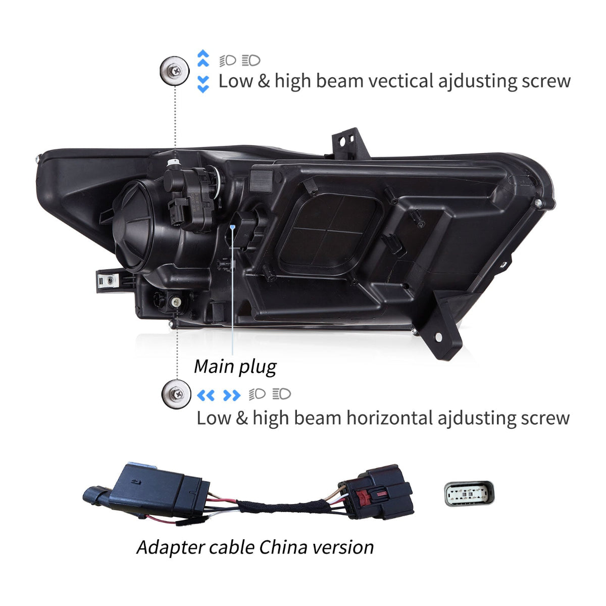 Headlights for 2015 2016 2017 Ford Mustang (S550)