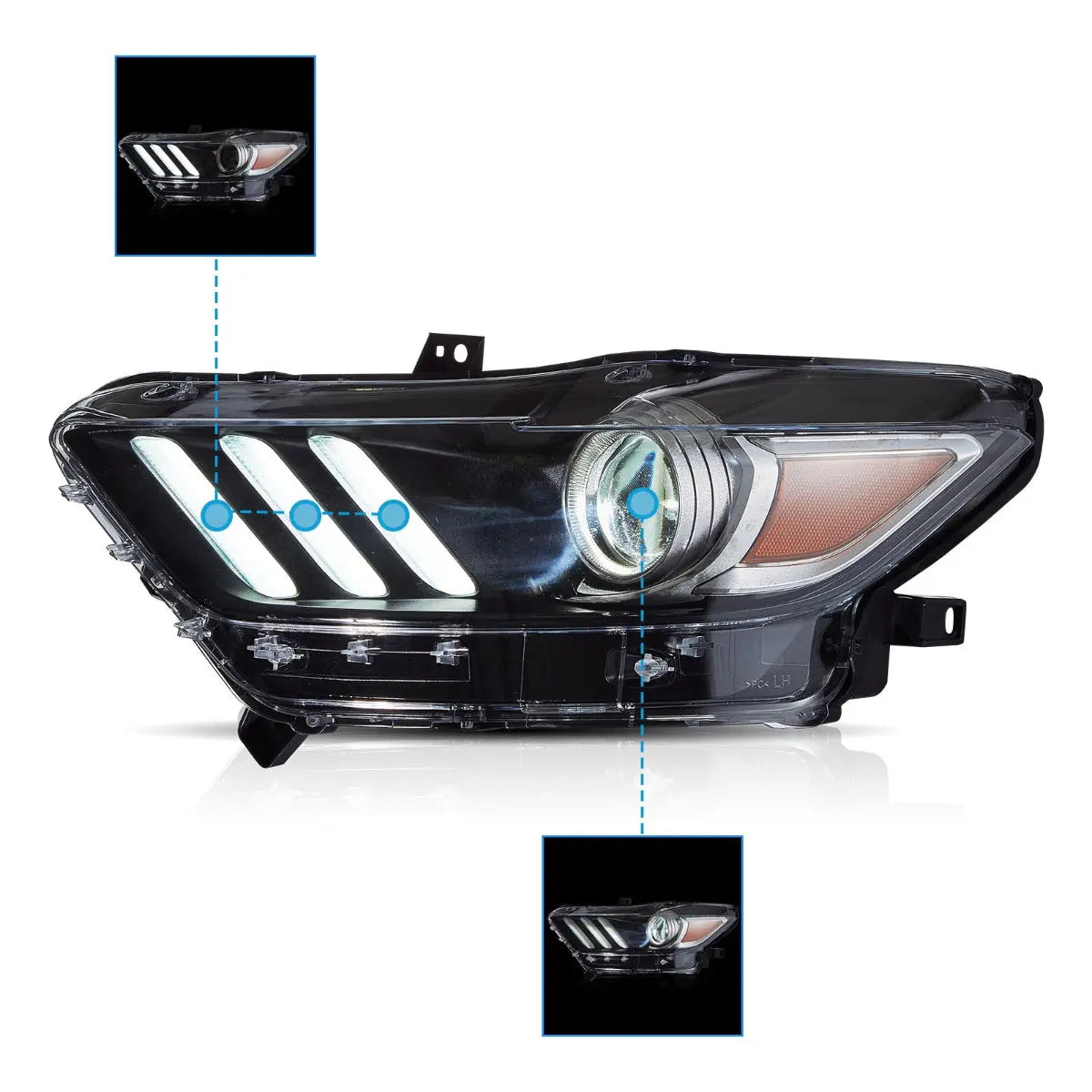 Headlights for 2015 2016 2017 Ford Mustang (S550)