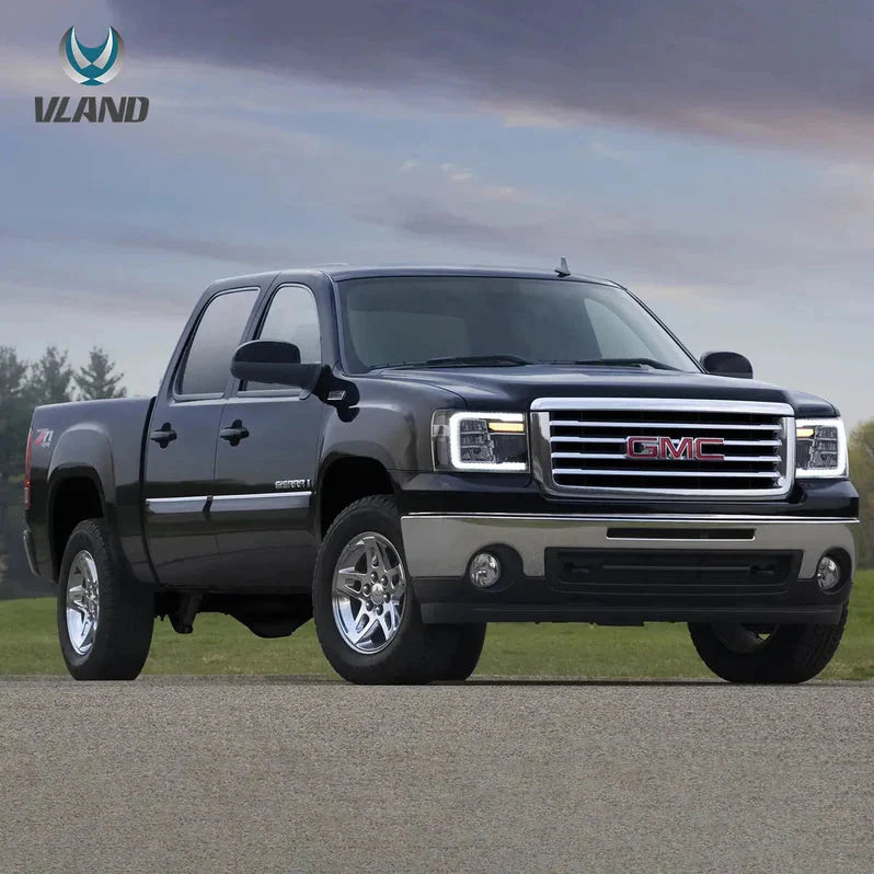 LED Reflection Bowl Headlights for GMC Sierra 1500 2500HD 3500HD 2007–2013