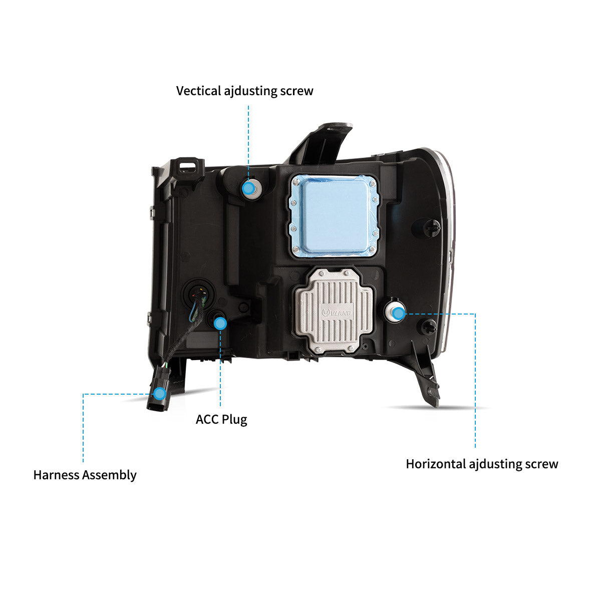 LED Reflection Bowl Headlights for GMC Sierra 1500 2500HD 3500HD 2007–2013